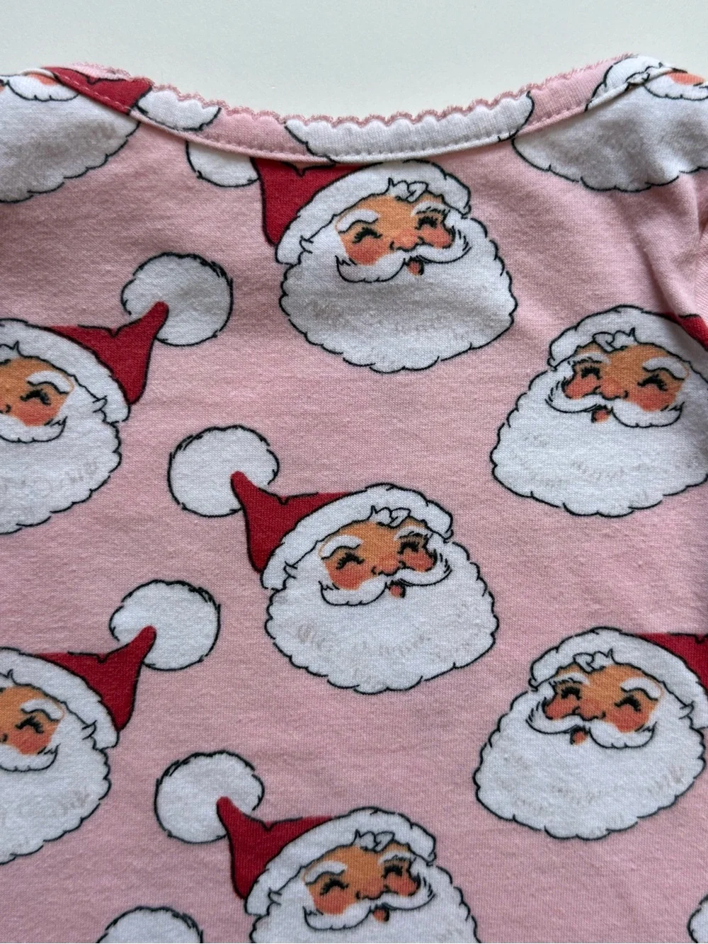 Pink Chicken Baby Girl Pink Santa Print Pajama Set - Size 6/12M